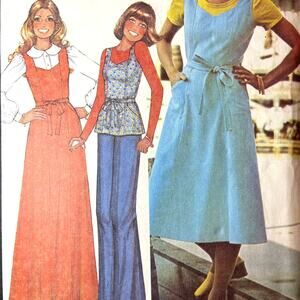 McCalls 5474 Pattern Wrap Jumper Top Miss 8 70s Groovy Disco Funky Long